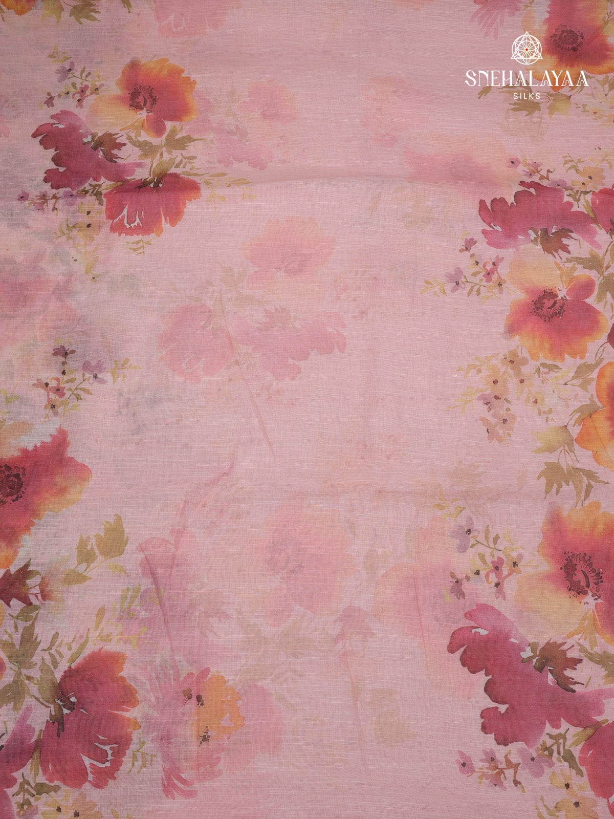 Pastel Pink Linen Saree