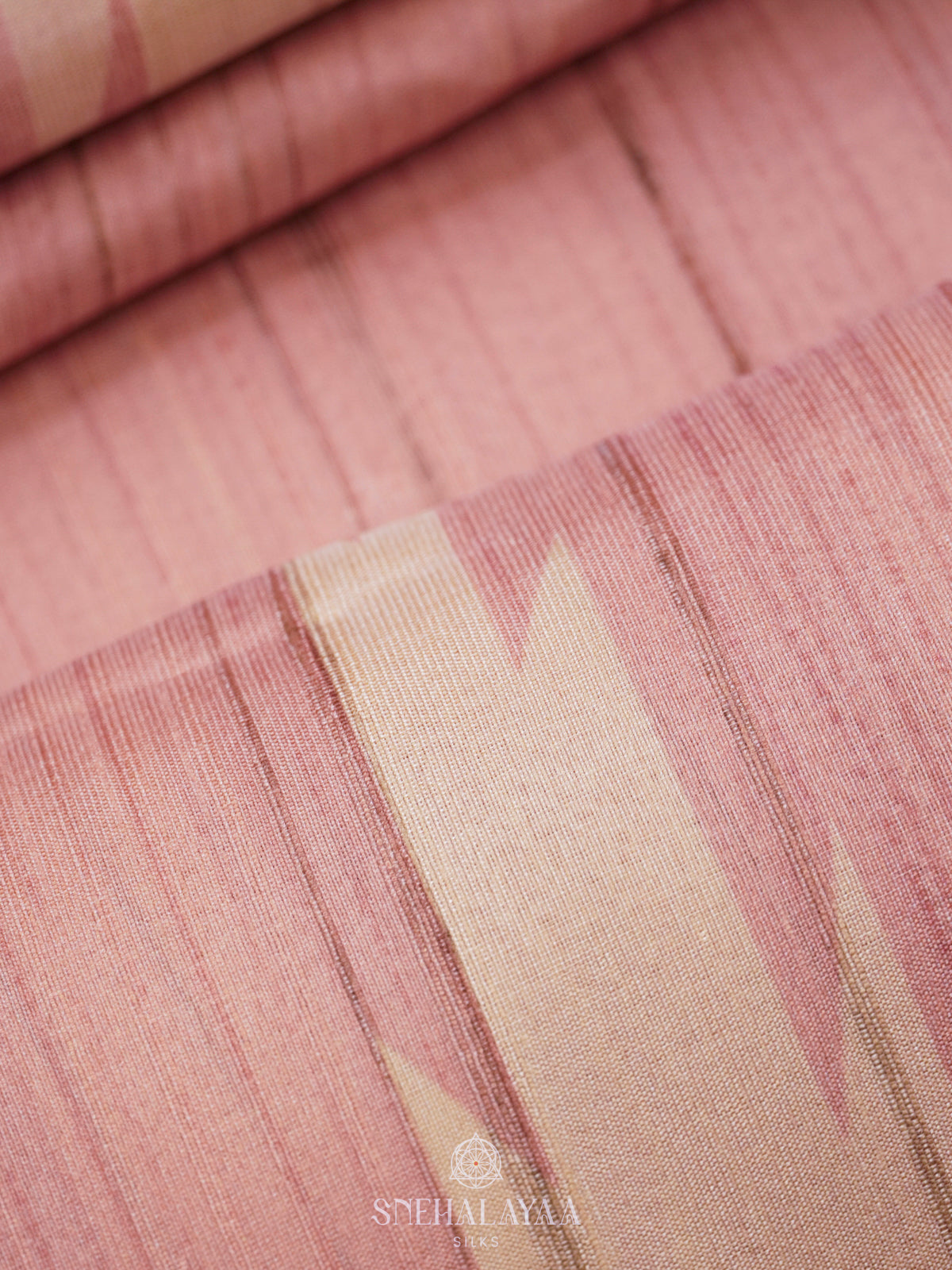 Pale Pink Tussar Saree