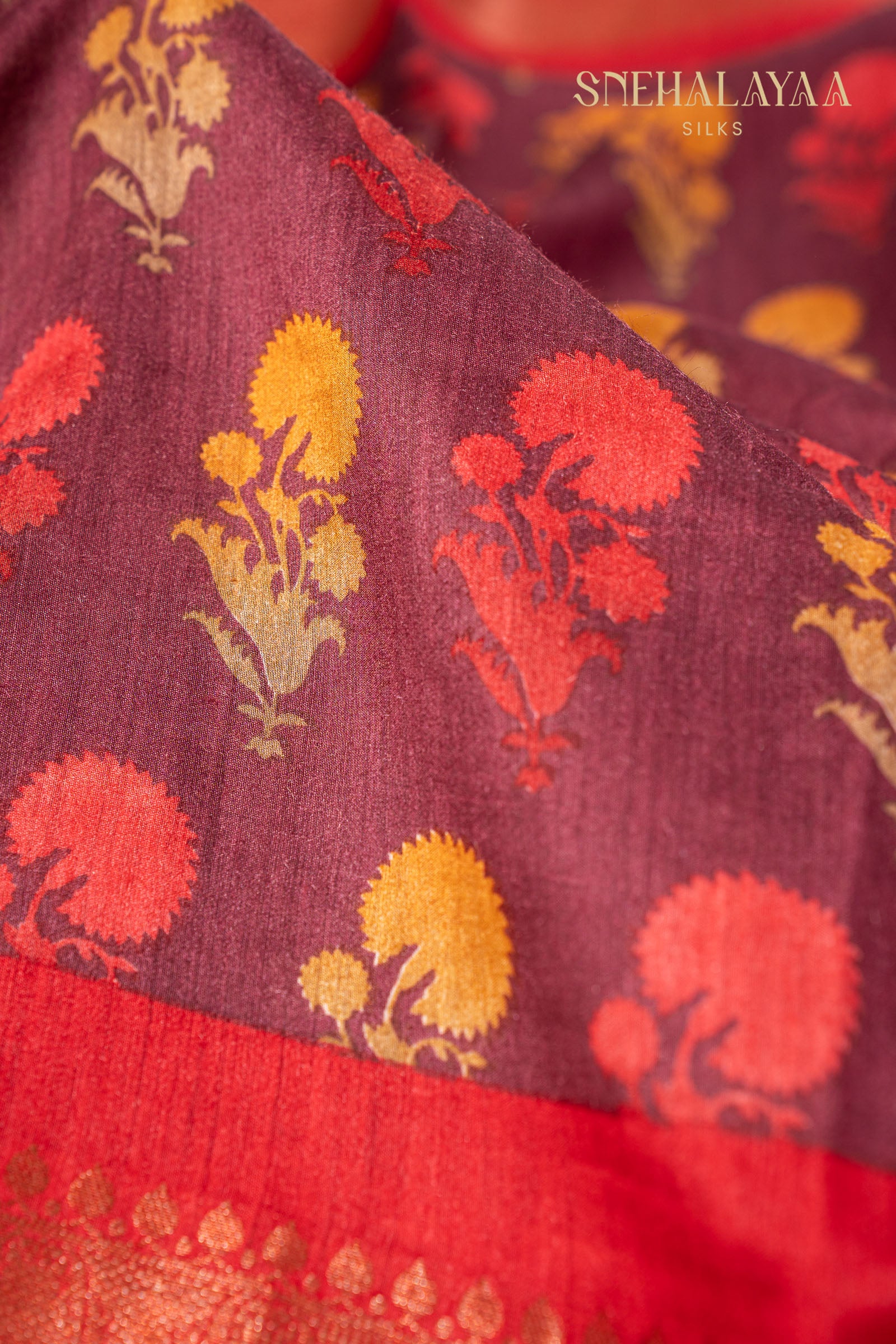 Plum Chanderi Saree