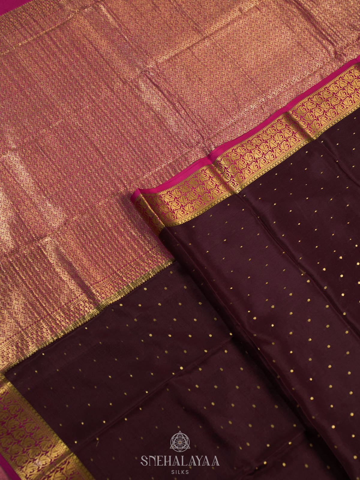 Brown Mysore Silk Saree