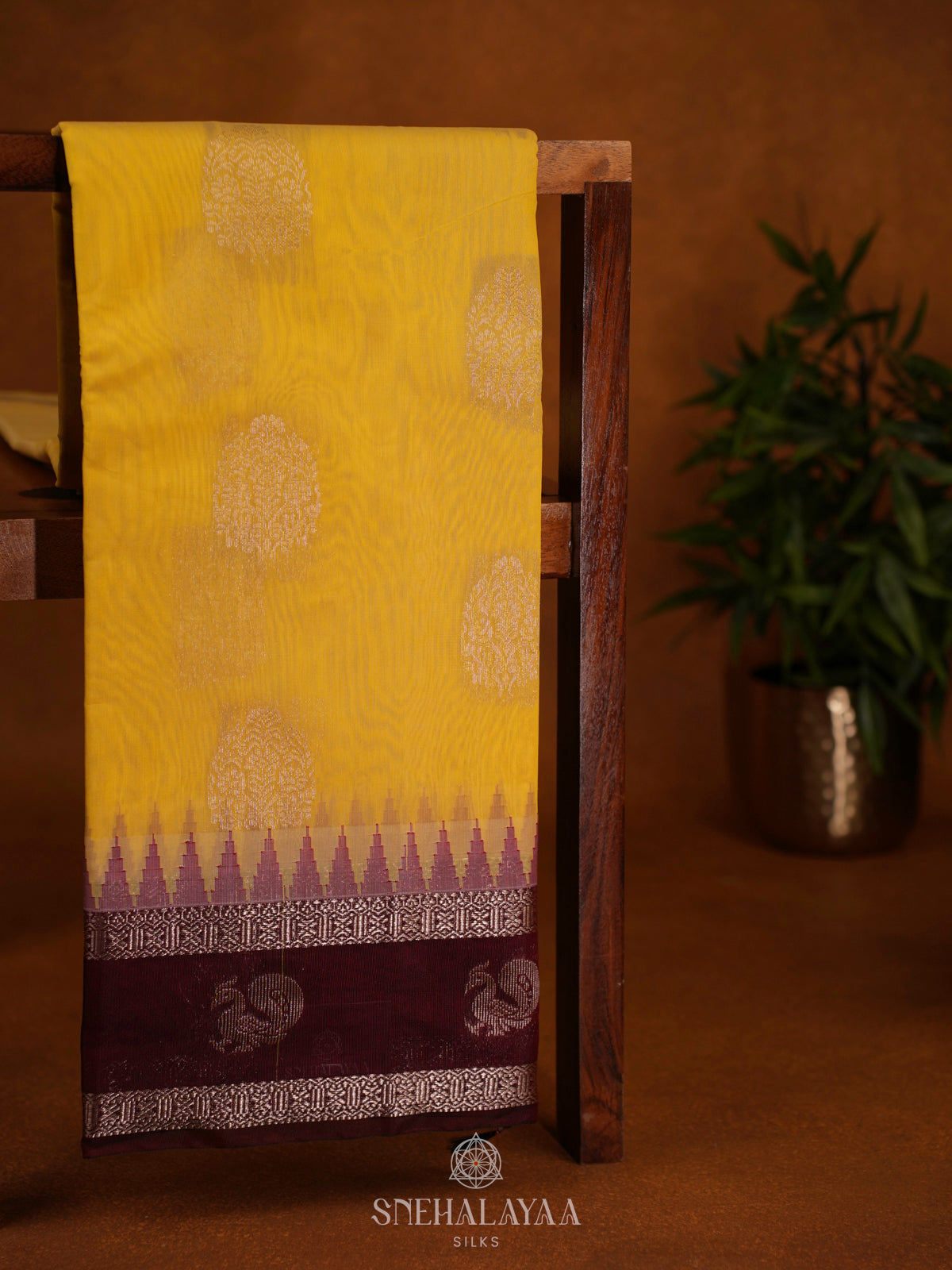 Mango Yellow Silk Cotton Saree