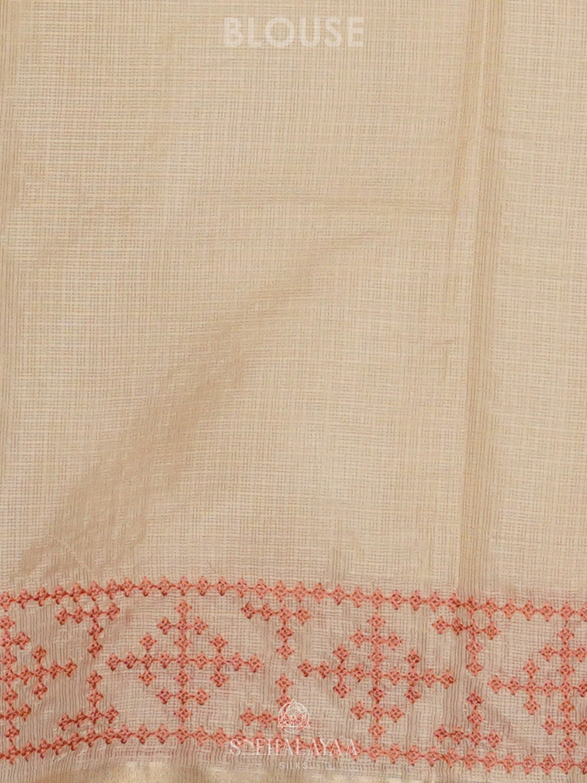 White Kota Embroidery Saree Pink Border