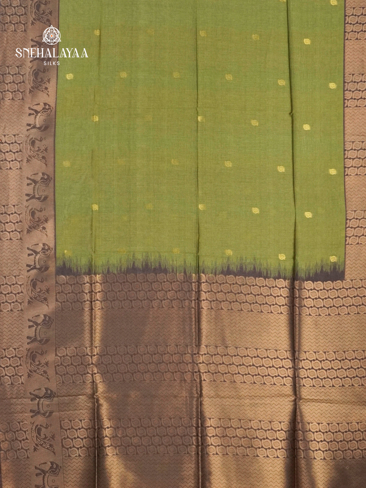 Olive Green Jute Saree