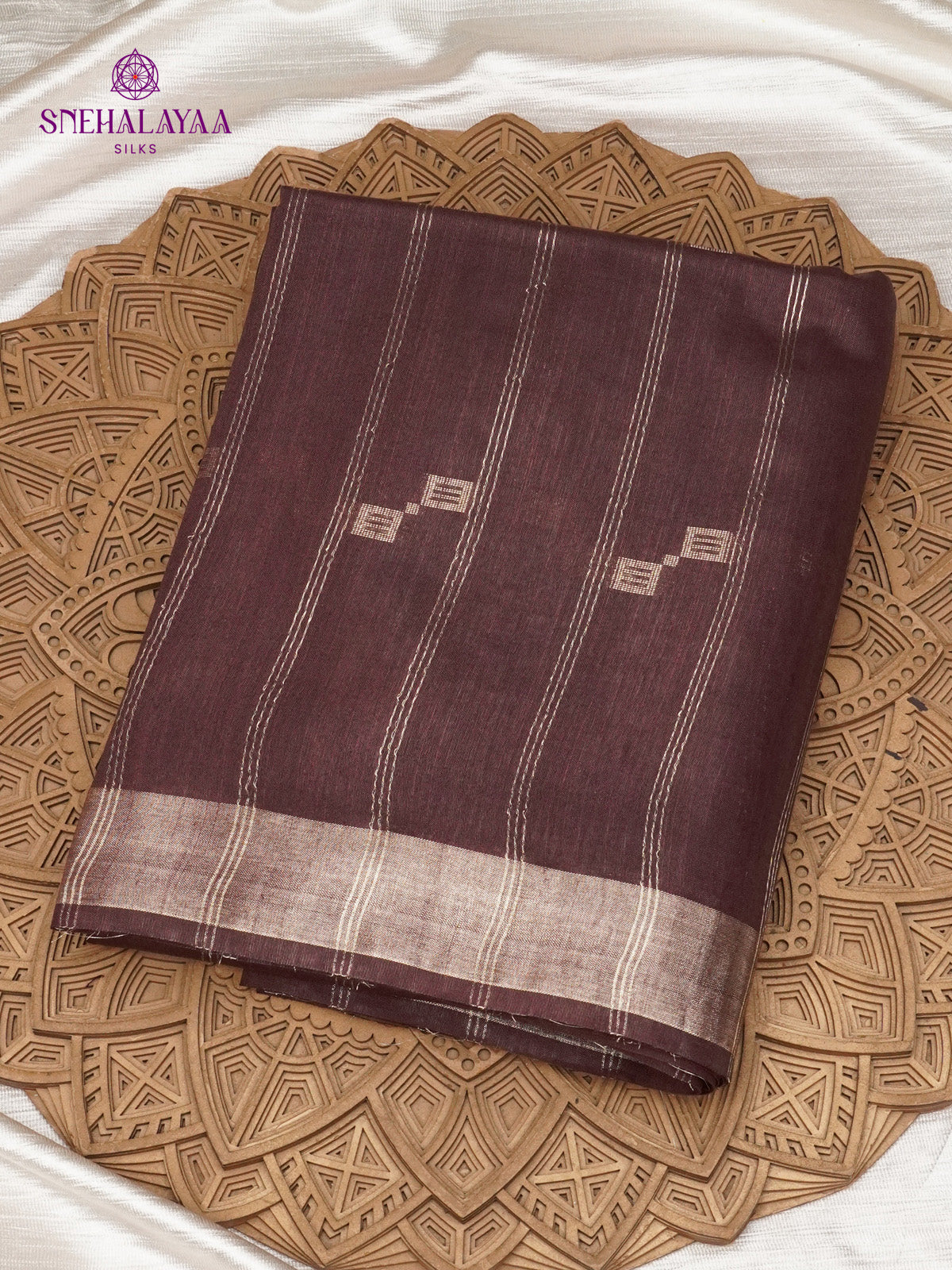 Brown Bamboo Silk Saree