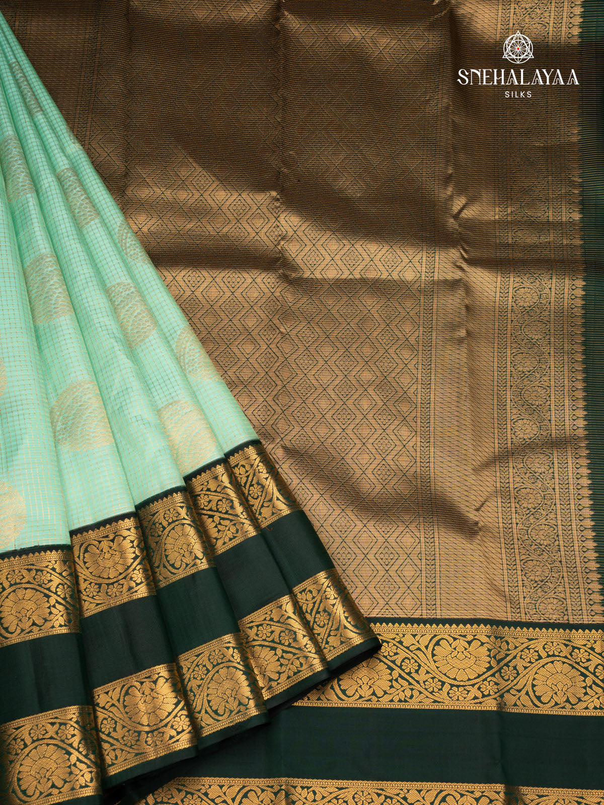 Teal Green Kanjivaram Silk Saree