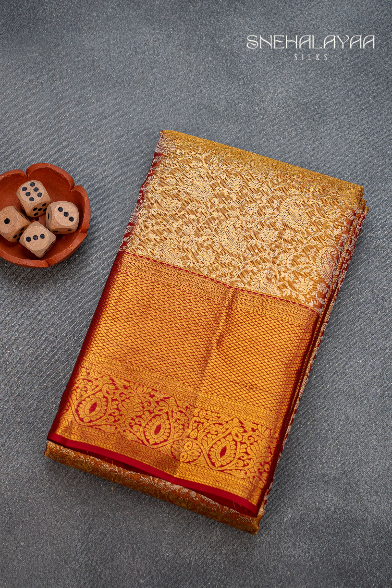 Maroon Gold Kancheevaram Silk Saree