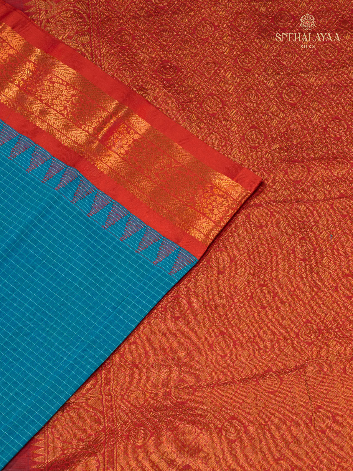 Blue Gadwal Cotton Saree