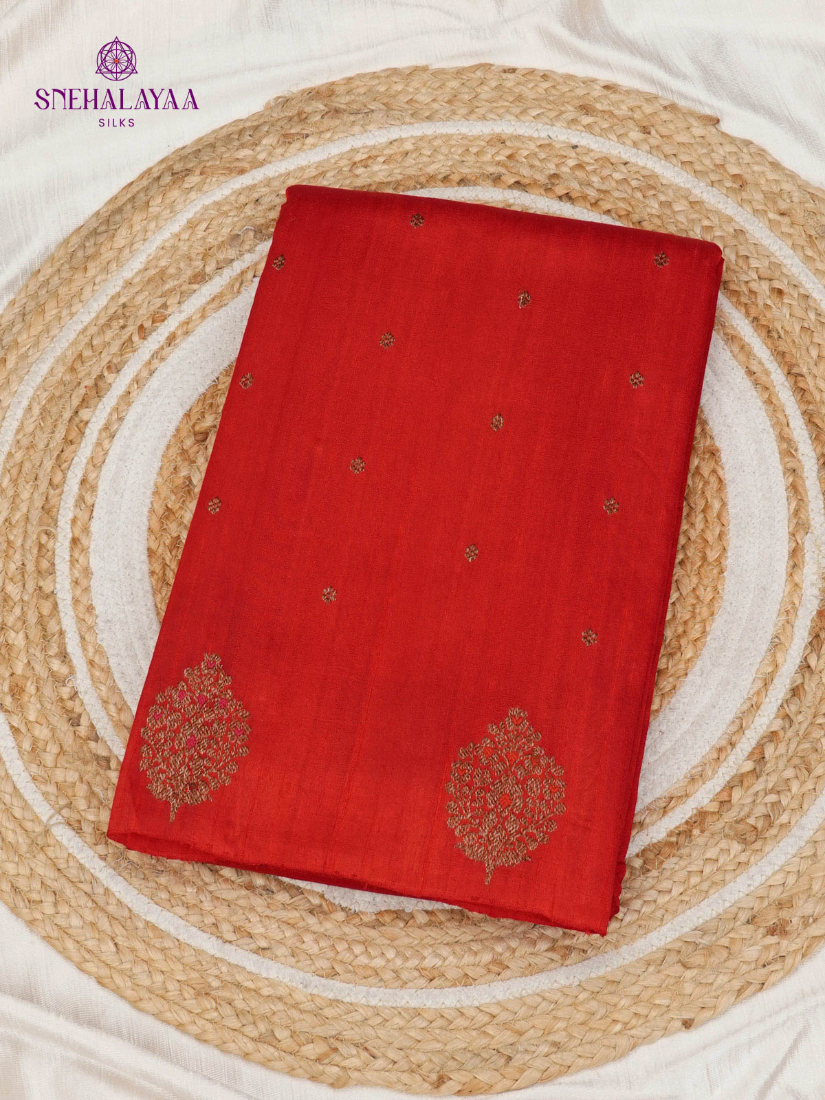 Red Banaras Raw Silk Saree