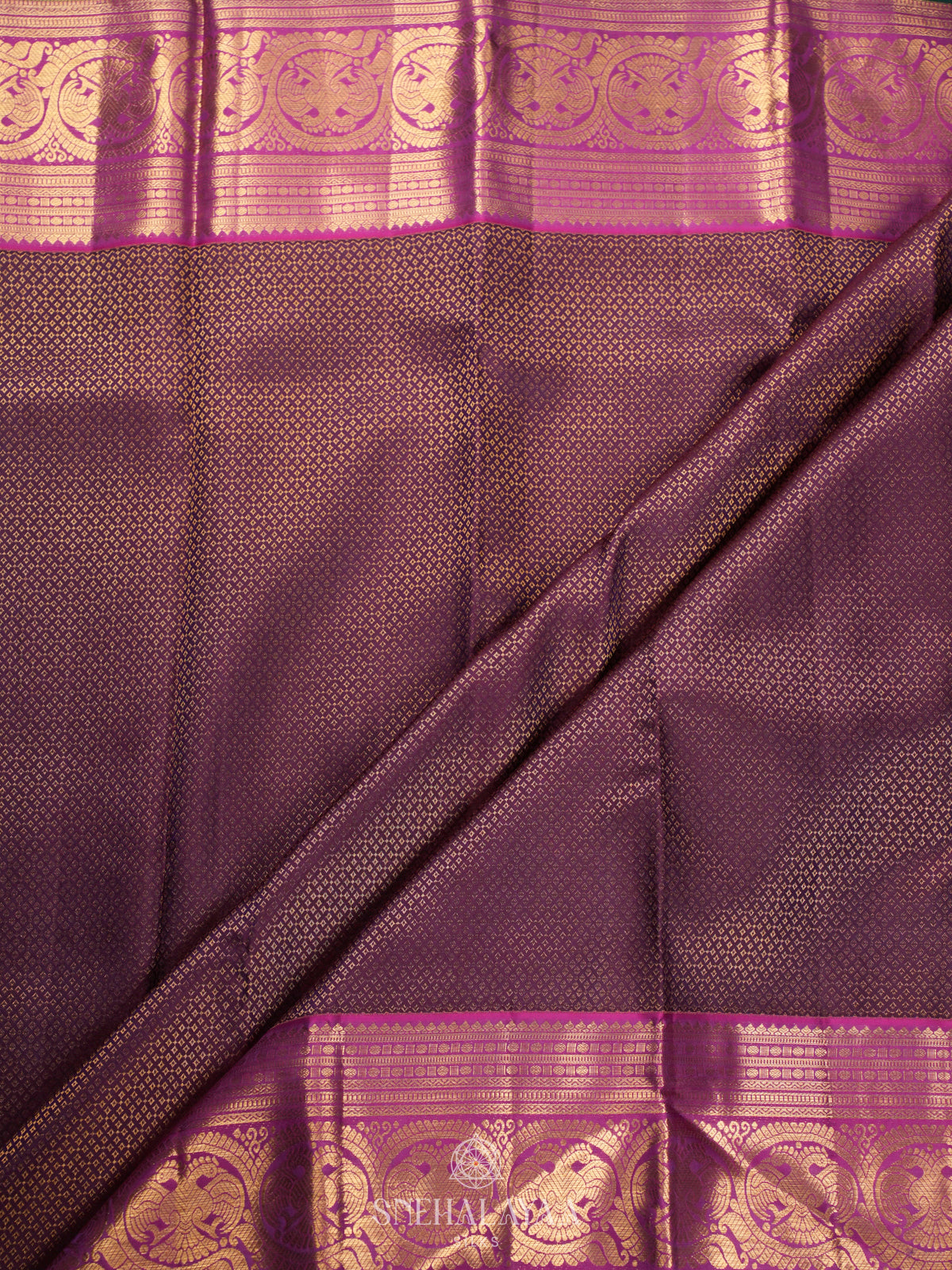 Purple Kanjivaram Silk Saree