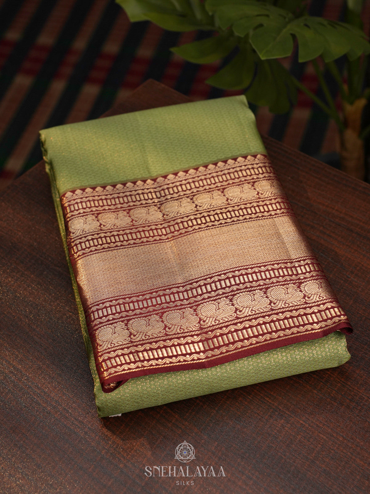 Pista Green Kanjivaram Silk Saree
