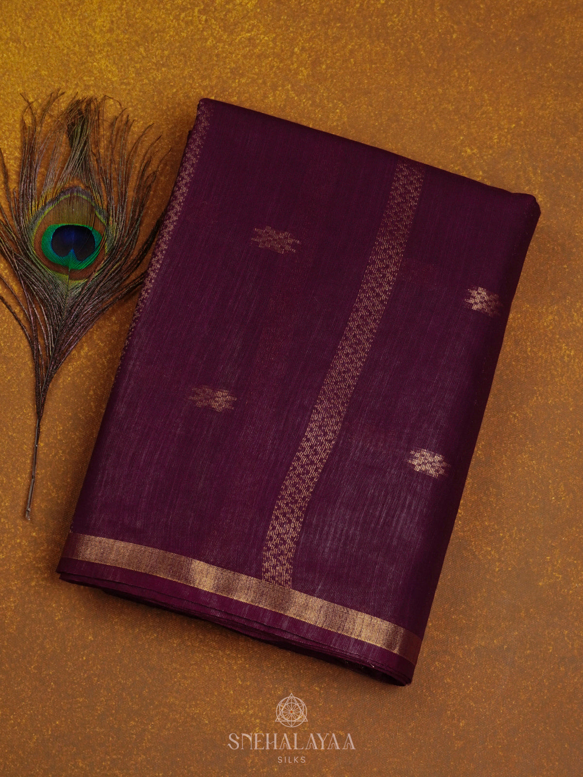 Purple Bamboo Silk Saree
