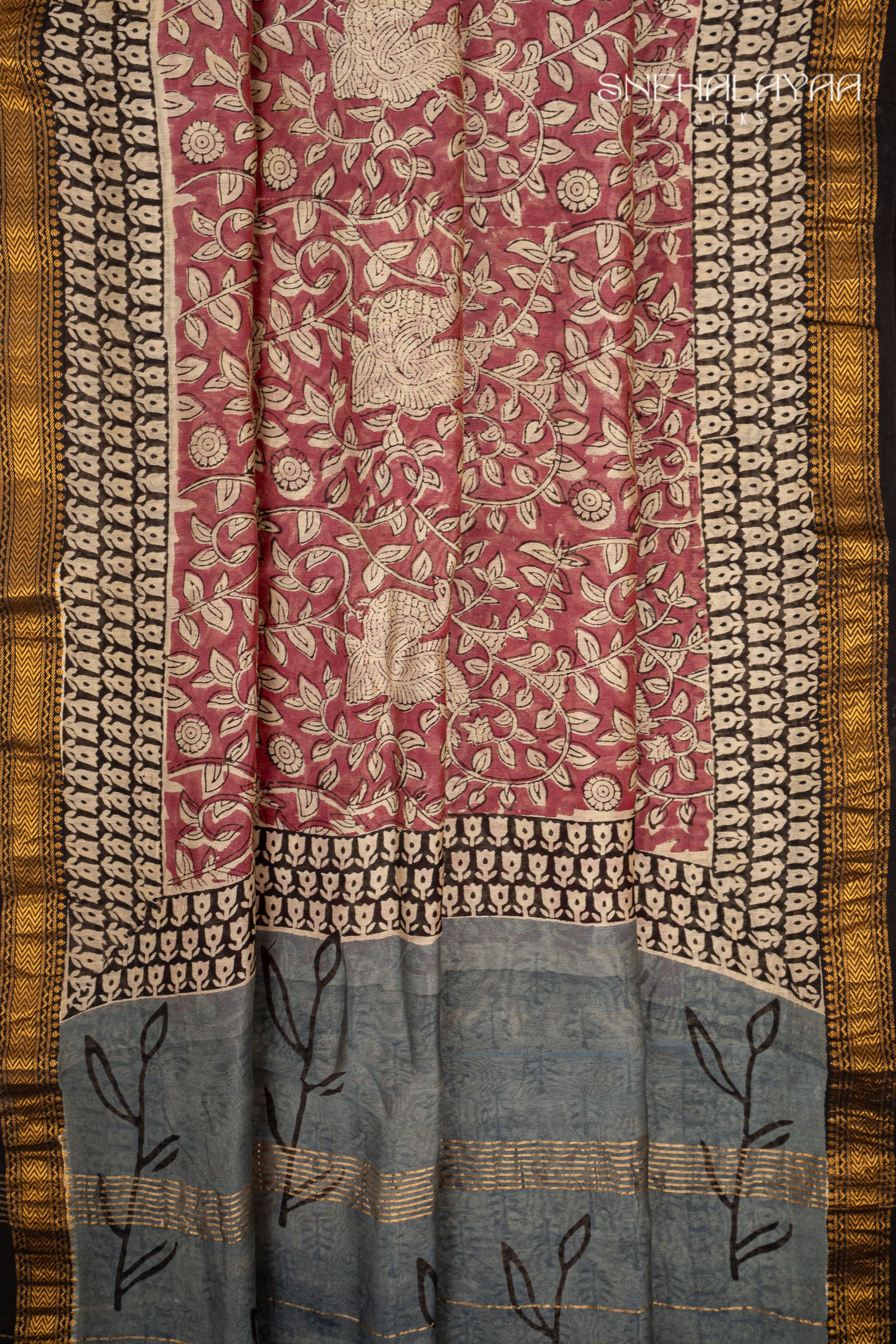 Blush Red Chanderi Saree