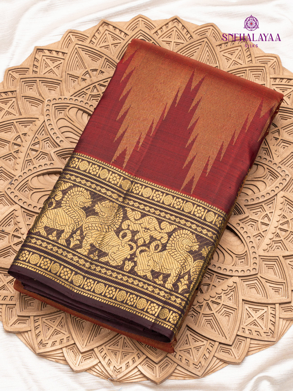 Brown Kanjivaram Silk Saree