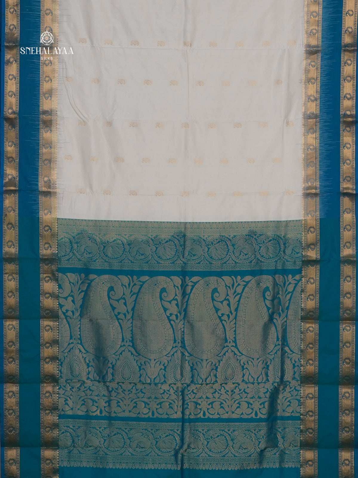 White Kanjivaram Silk Saree