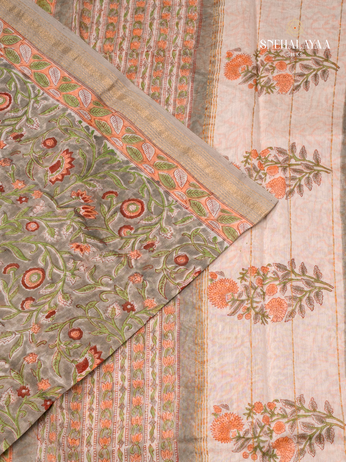 Brown Chanderi Saree