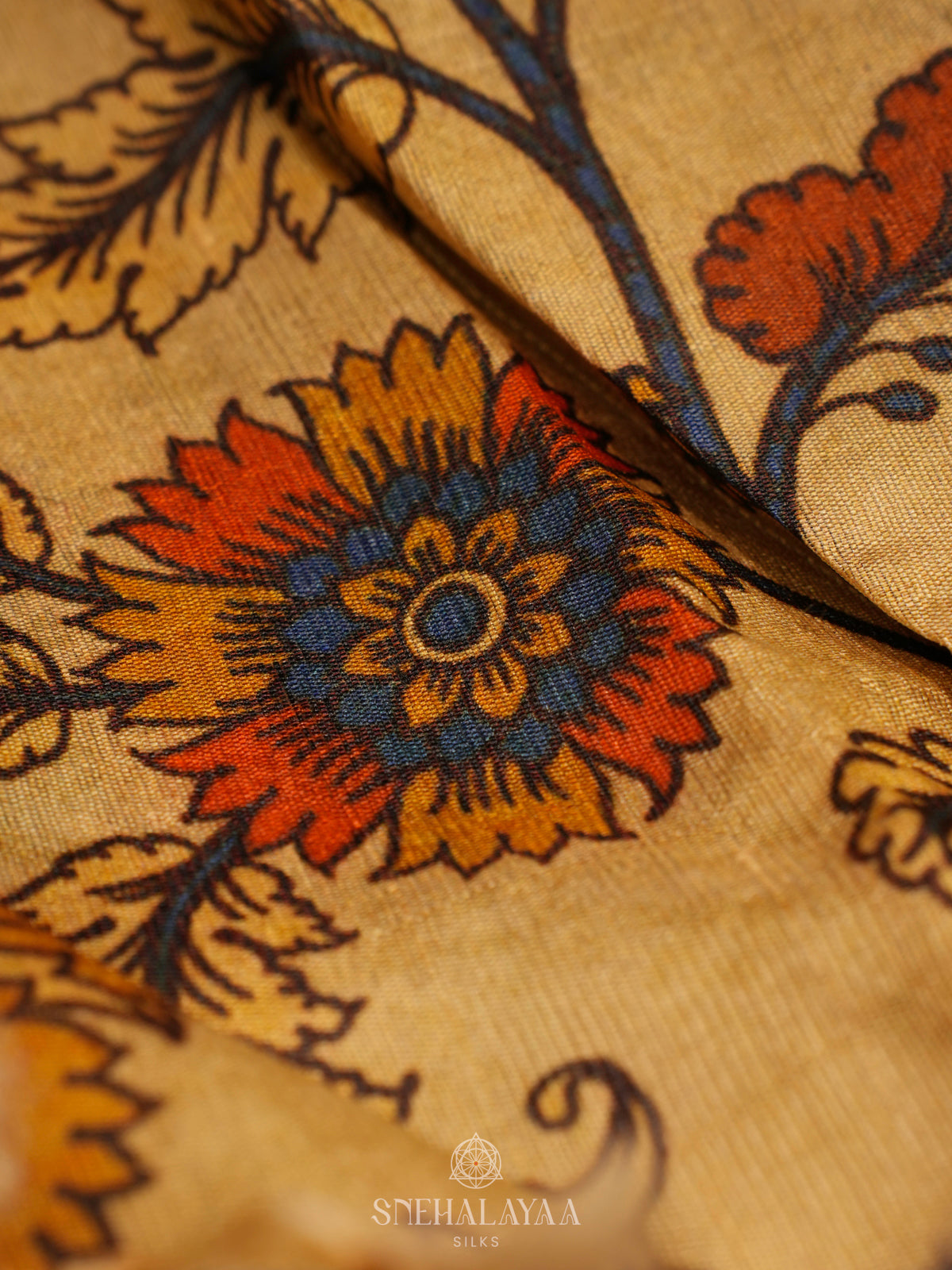 Beige Munga Tussar Saree with Black Border