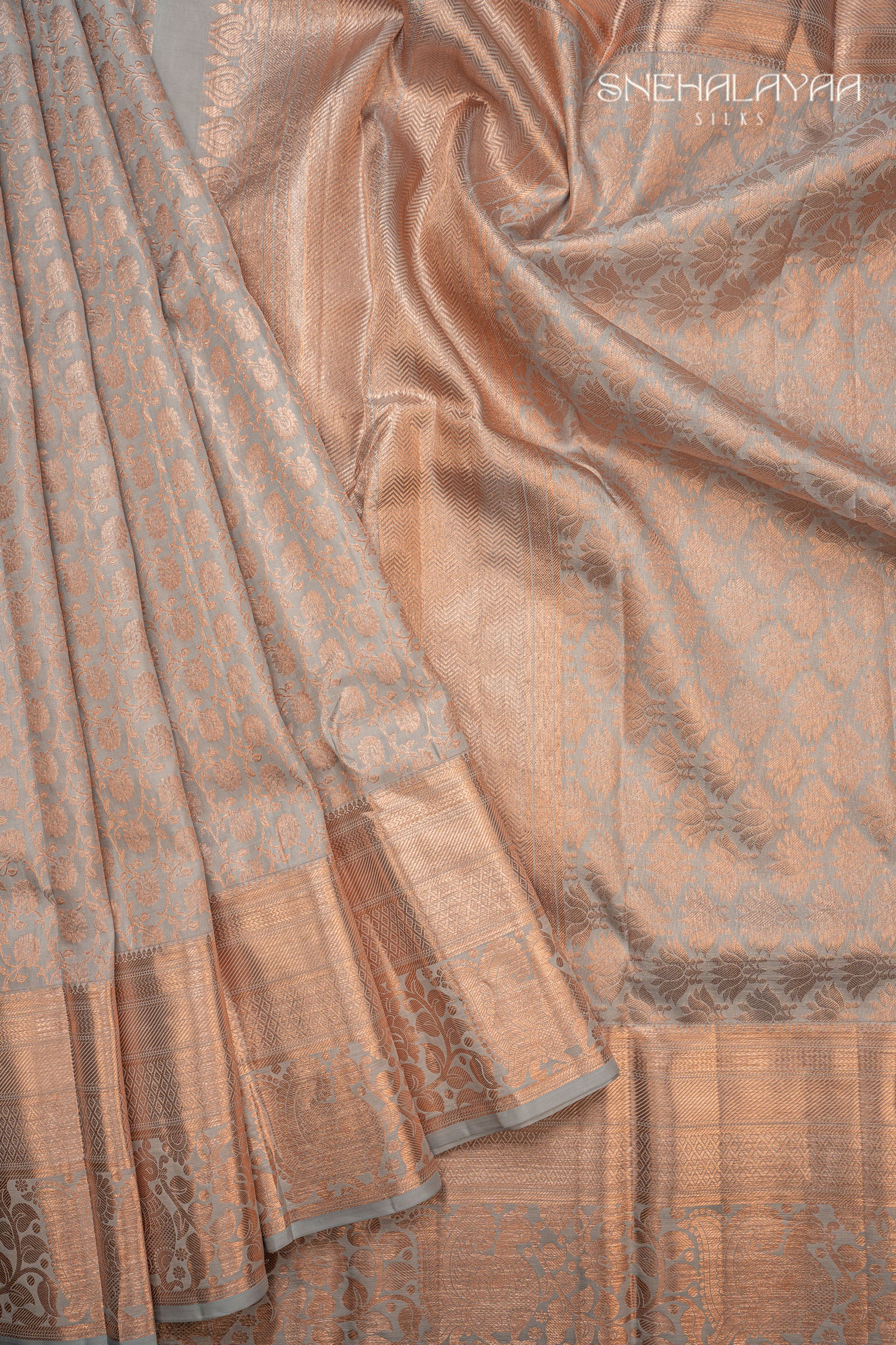 Grey Kancheevaram Silk Saree