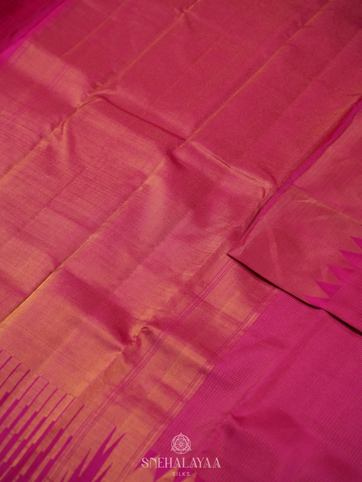 Pink Kanjivaram silk saree