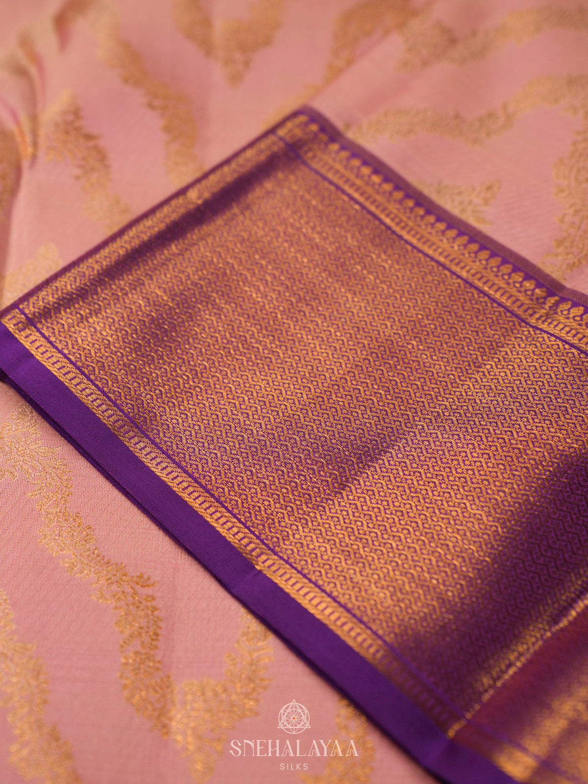 Peach Kanjivaram Silk Saree