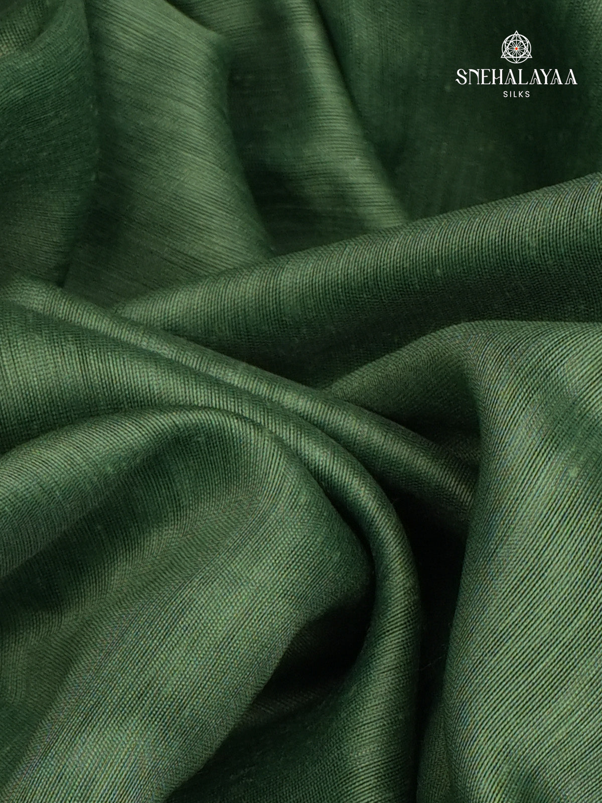 Forest Green Linen Embroidery Saree