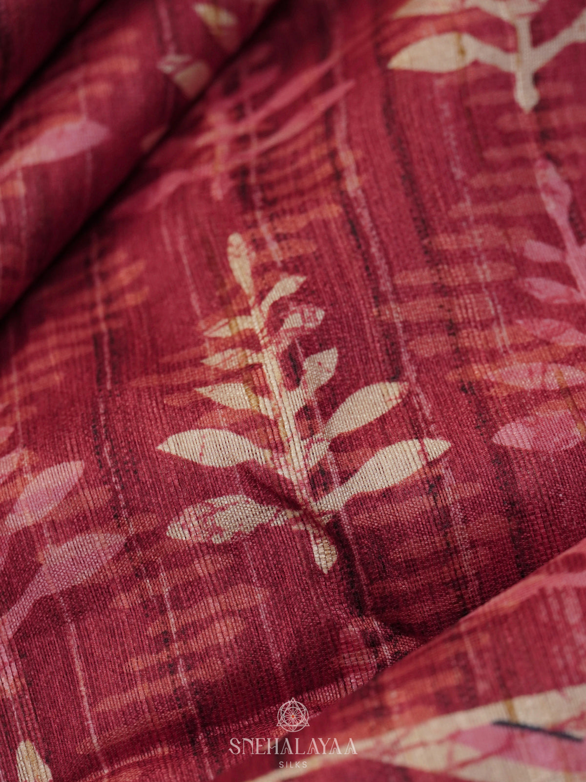 Maroon Tussar Saree