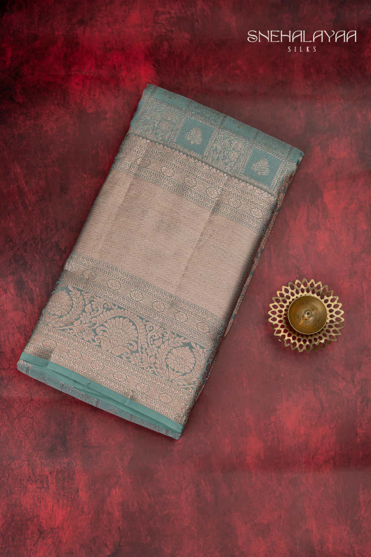 Pine Green Kancheevaram Wedding Sillk Saree