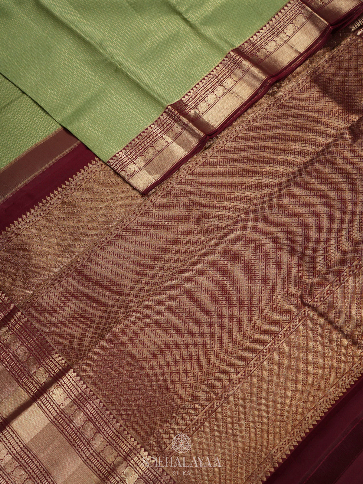 Pista Green Kanjivaram Silk Saree