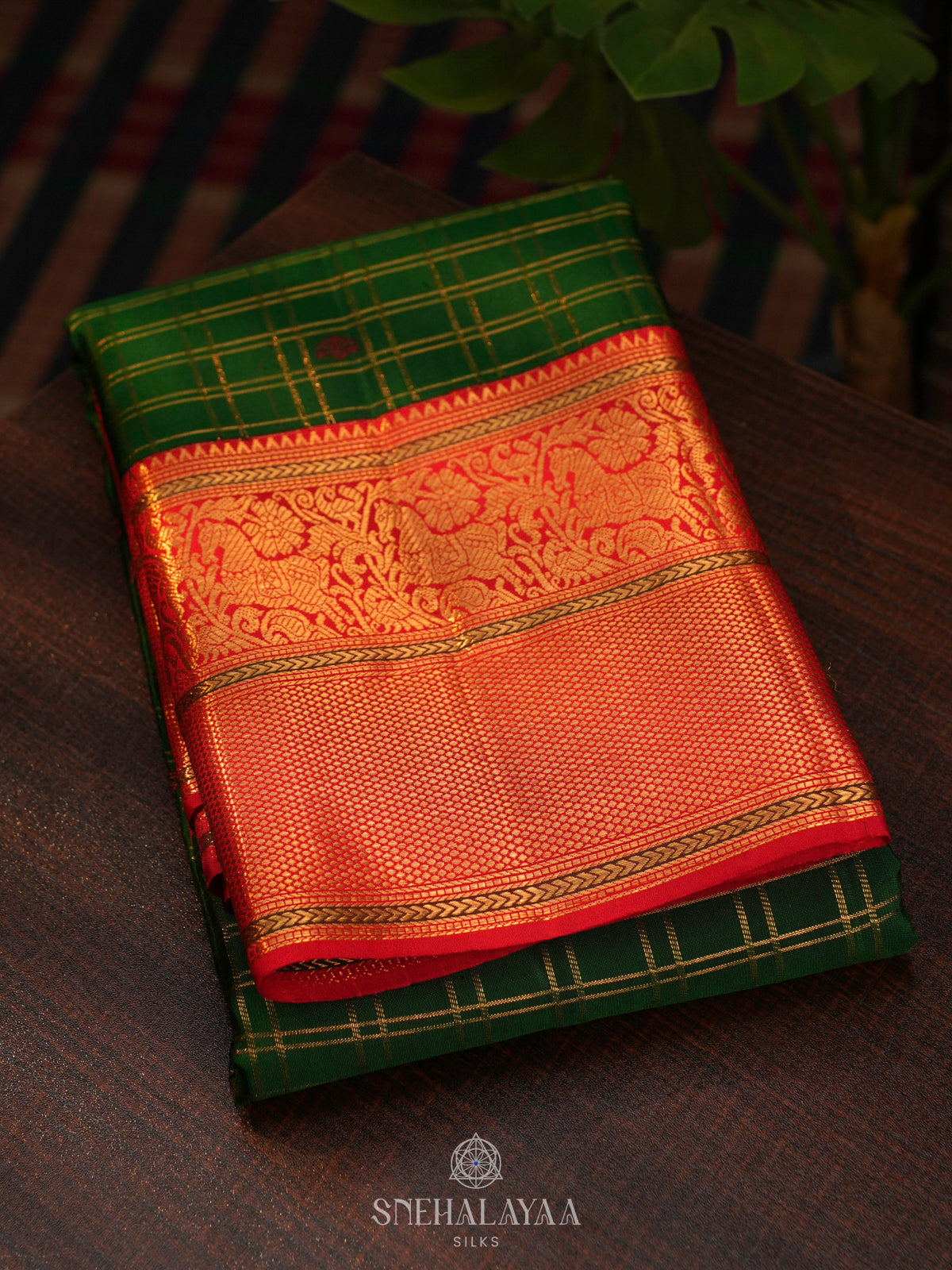 Forest Green Kanjivaram Silk Saree