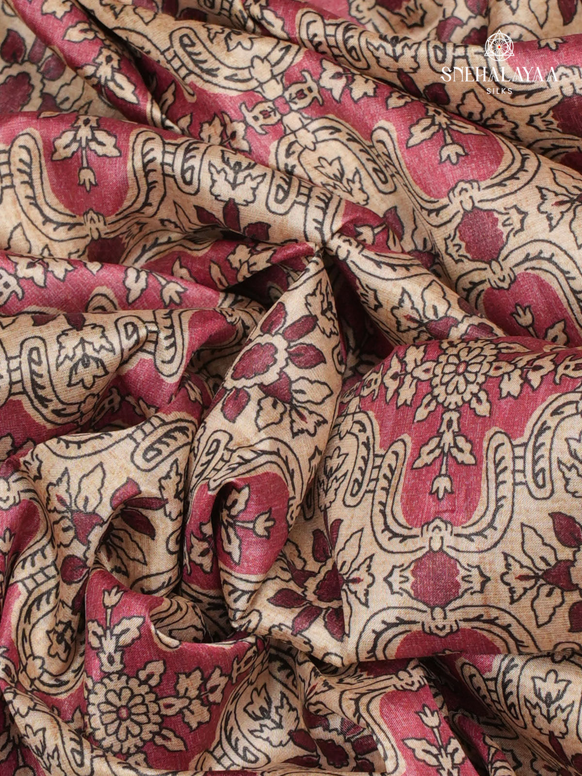 Magenta Tussar Saree