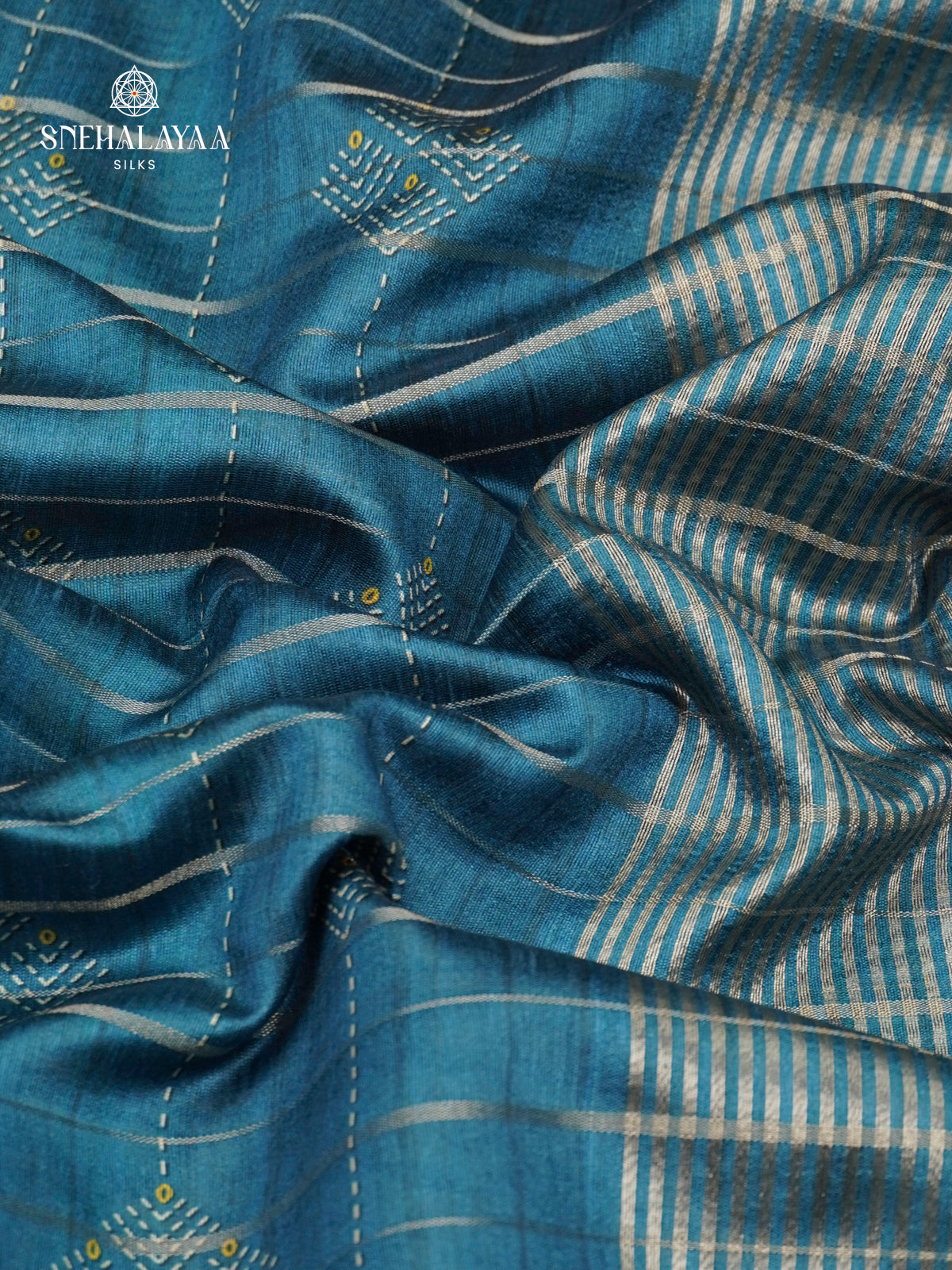 Blue Jute Saree