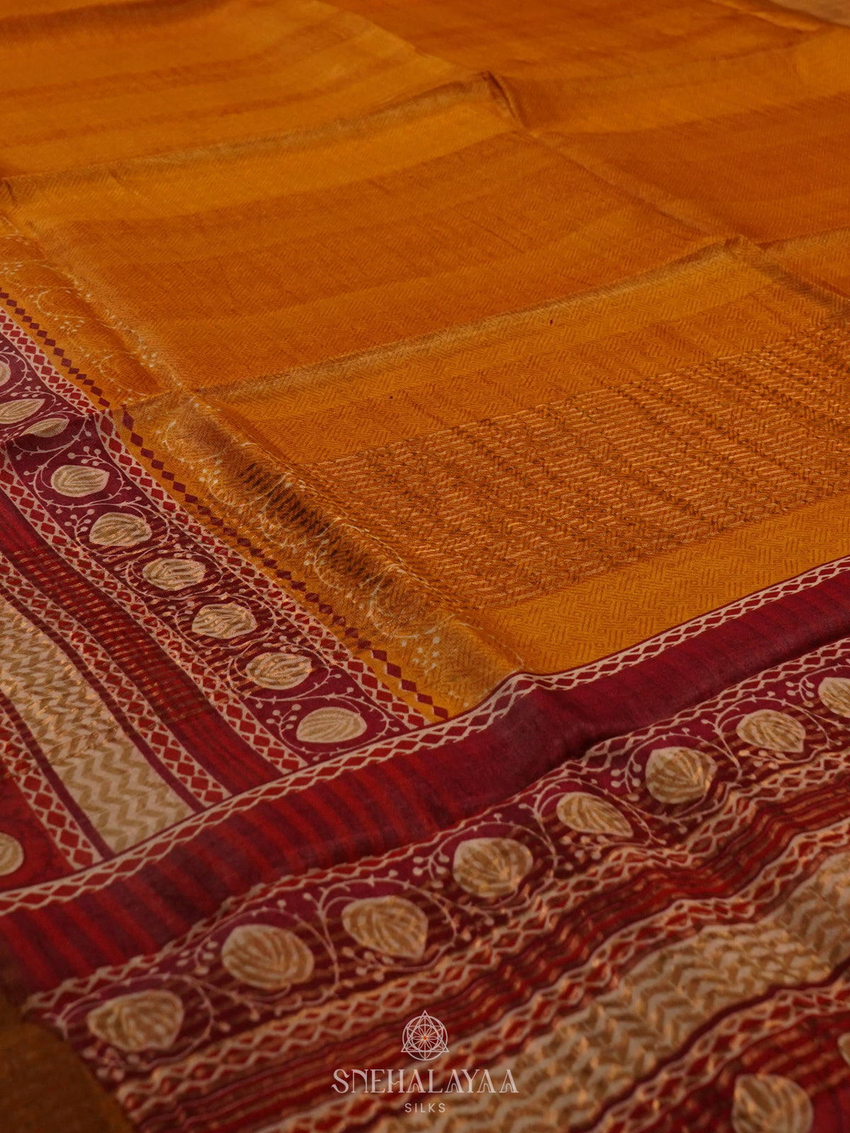 Yellow Tussar Saree