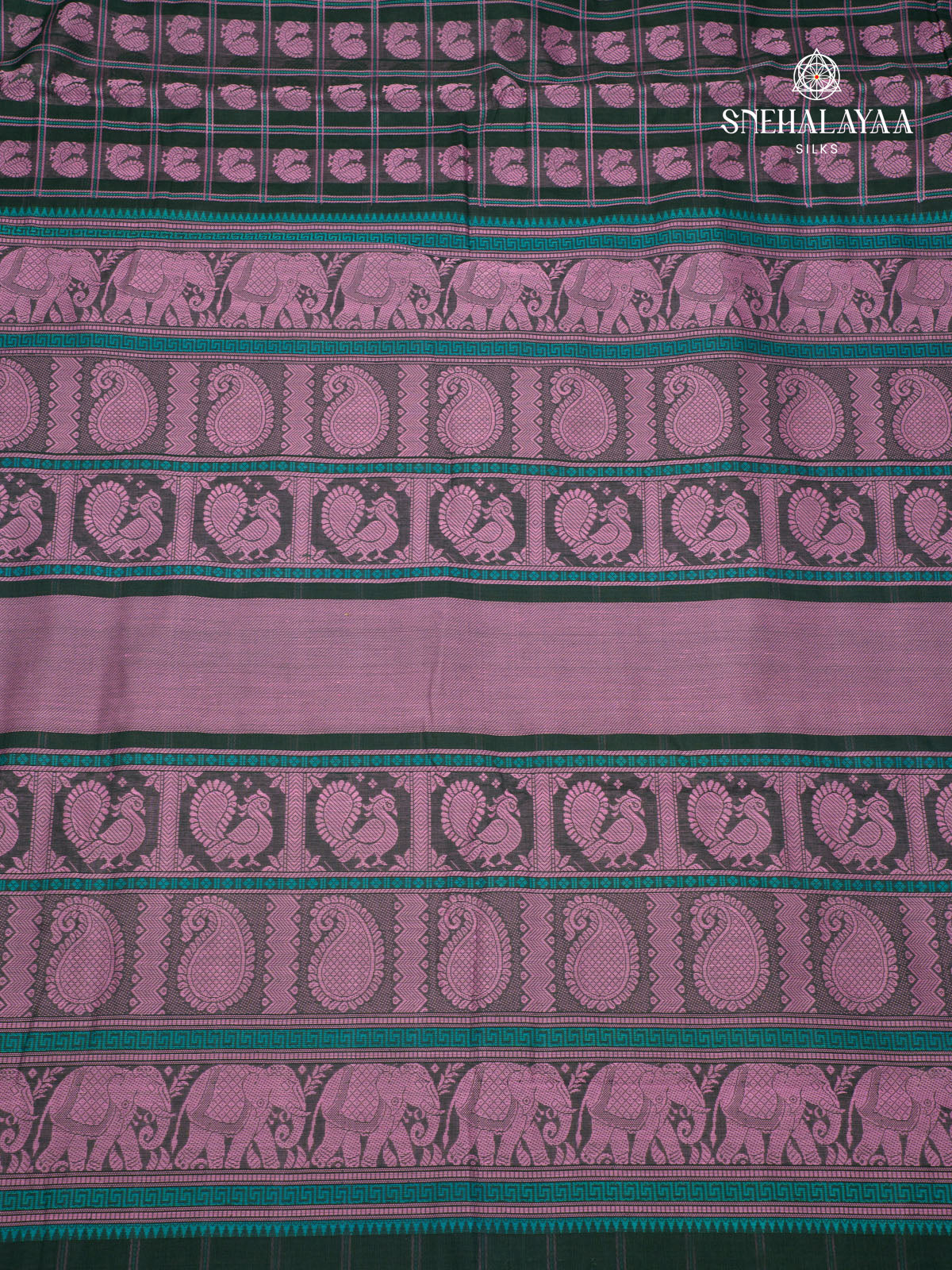 Teal Green Pure Kanchi Cotton Saree