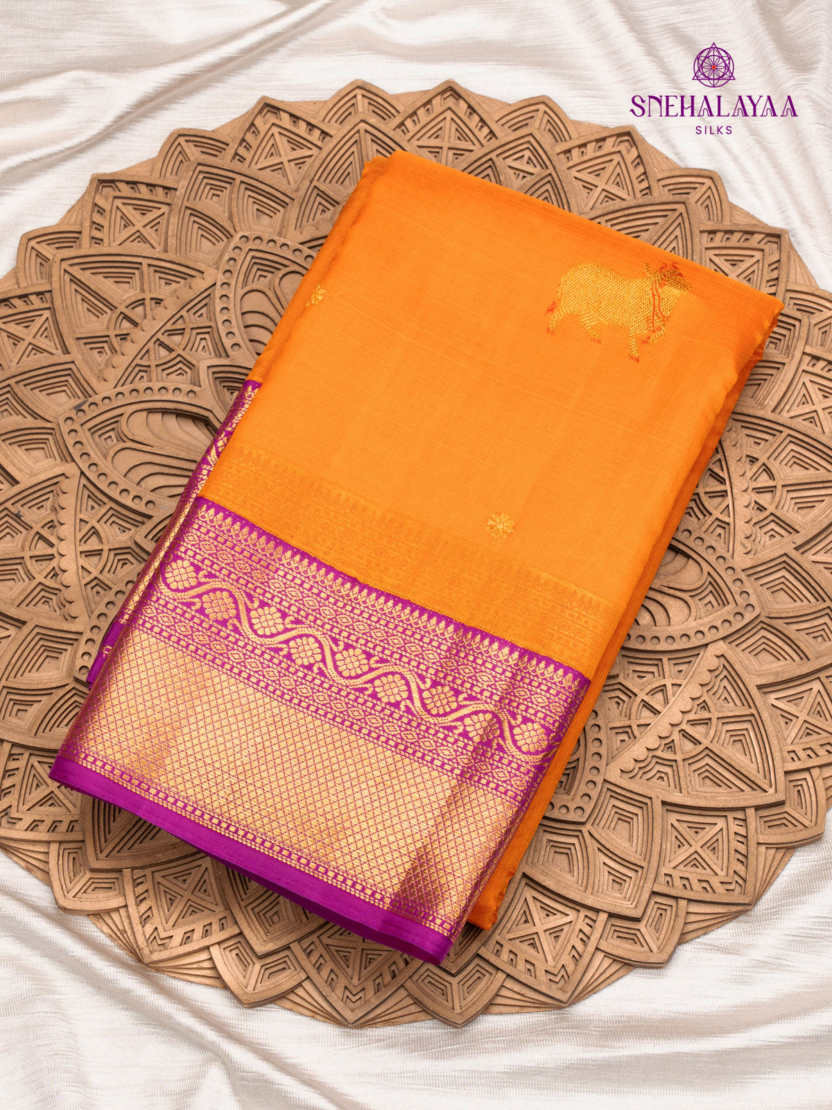 Orange Kanjivaram Silk Saree