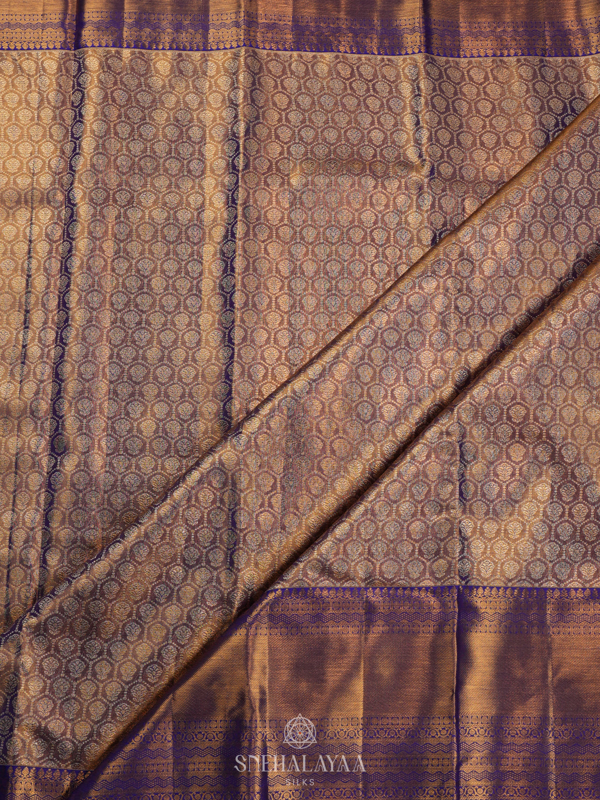 Golden Kanjivaram Silk Saree
