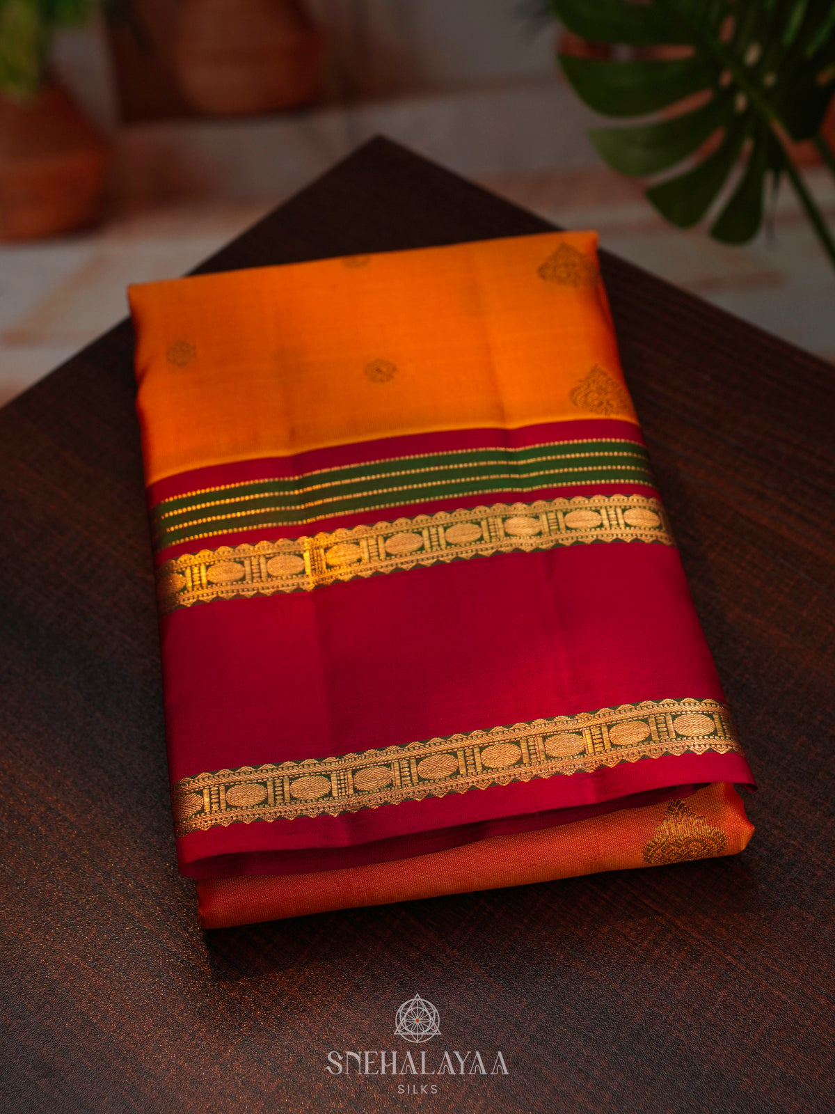 Orange Kanjivaram Silk Saree