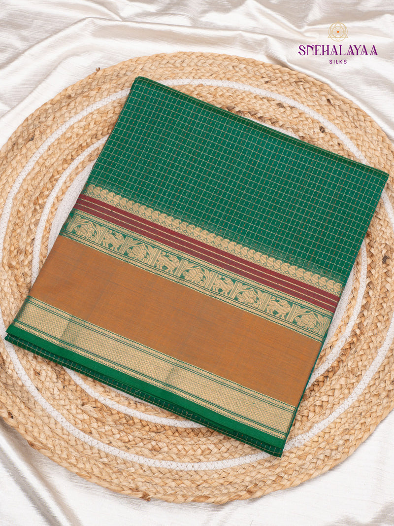 Light Green Kanchi Silk Cotton Saree