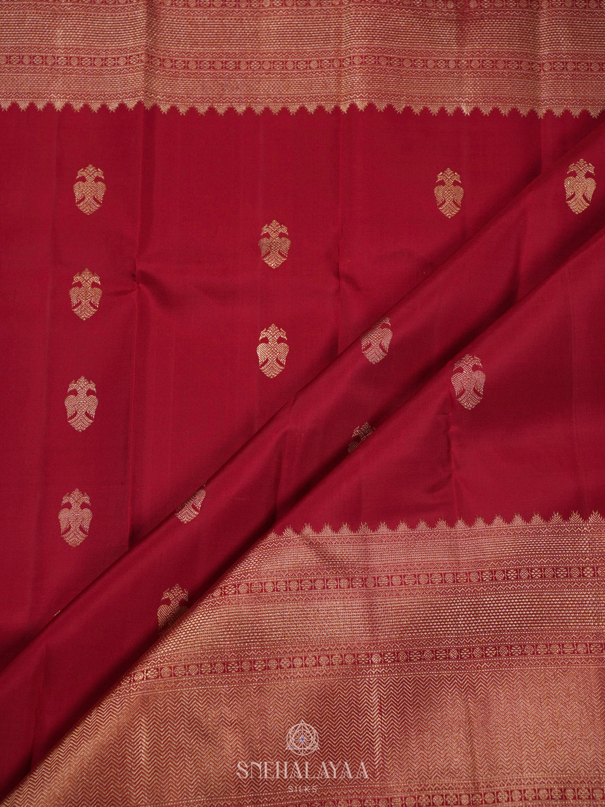 Wine Red Kanjivaram Silk Saree