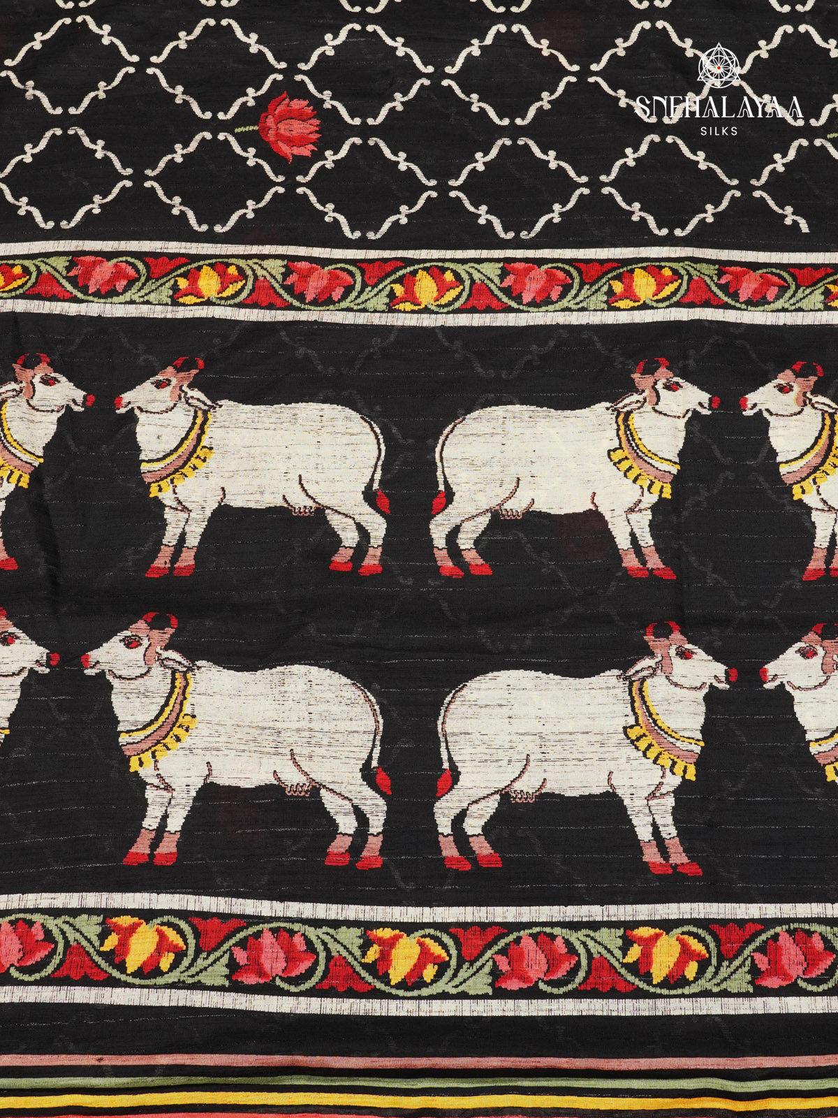 Black Dola Silk Saree