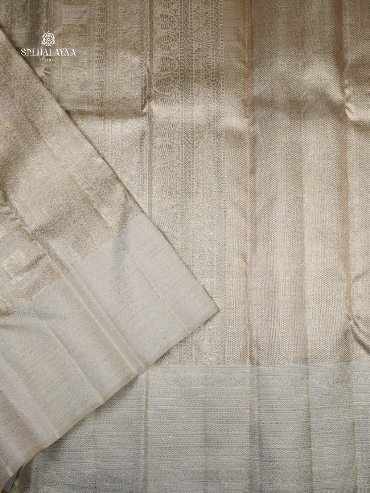 White Kanjivaram Silk Saree