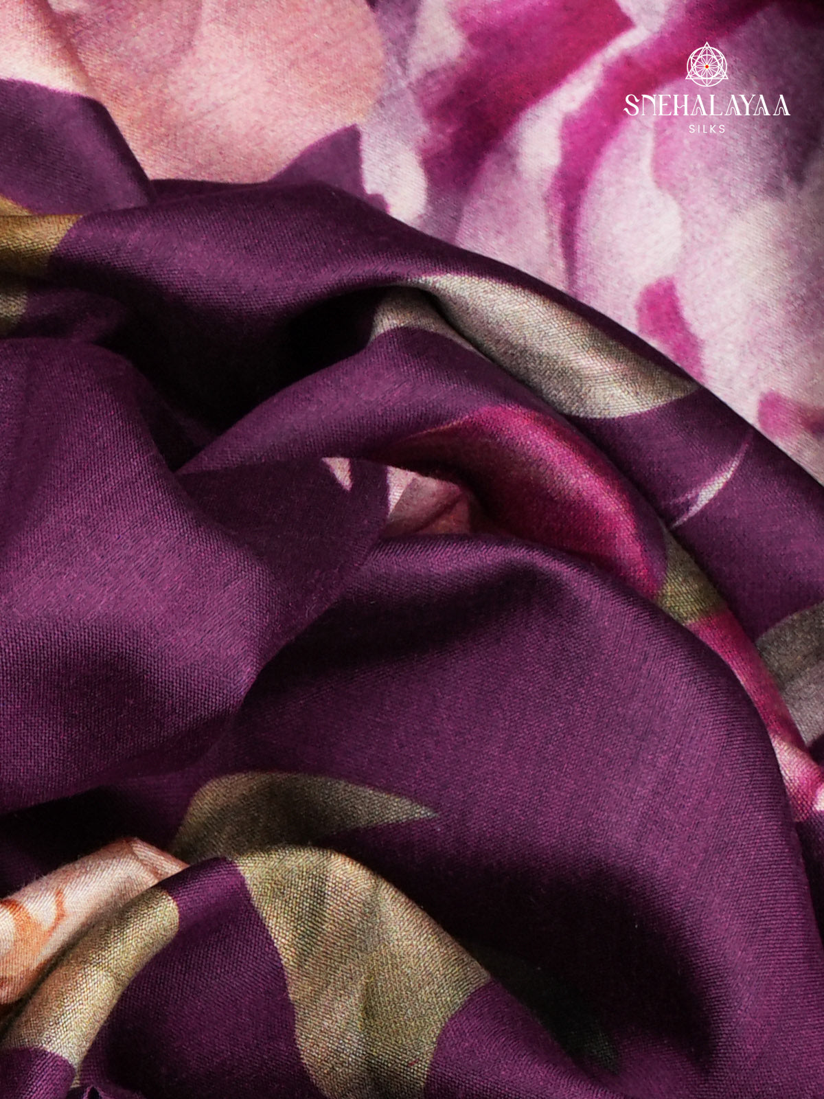 Purple Chiniya Silk Saree