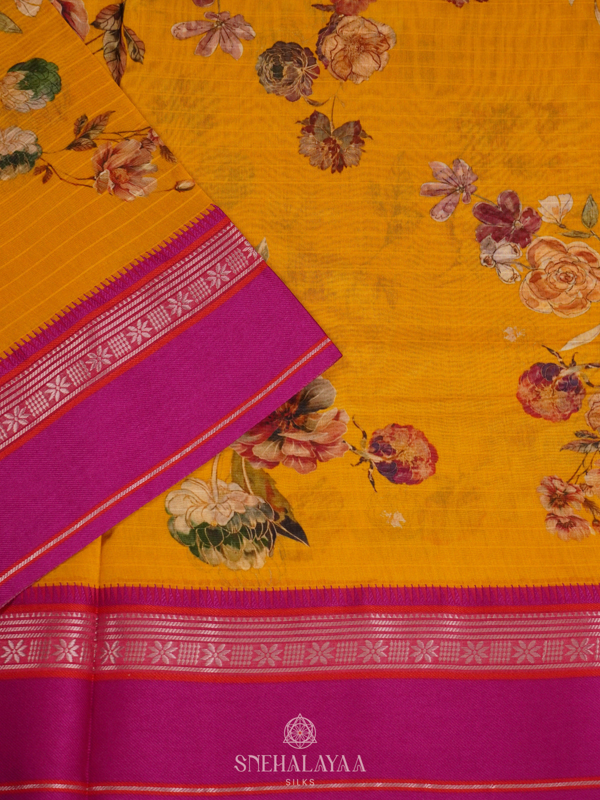 Yellow Chanderi Saree