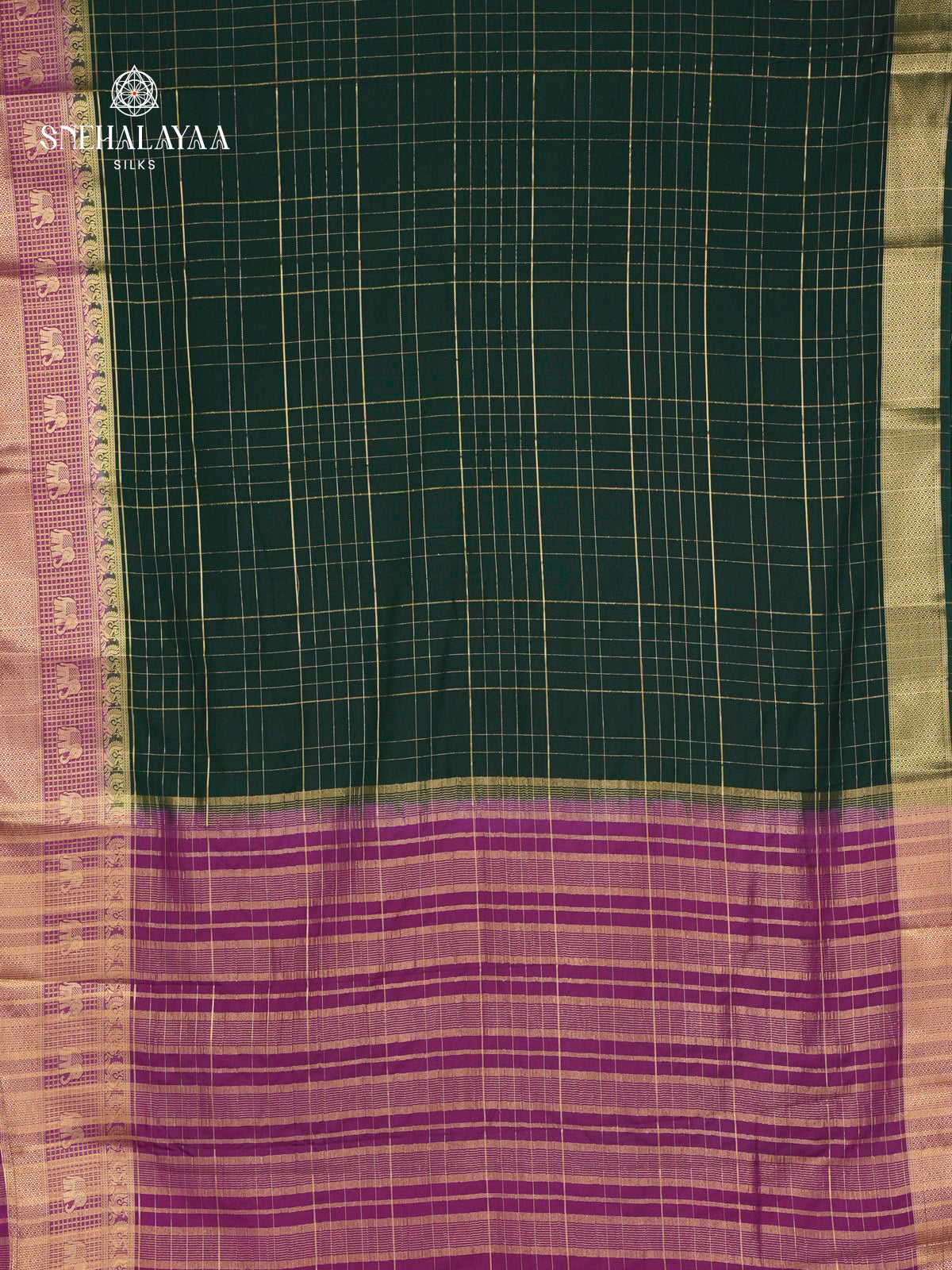 Bottle Green Mysore Silk Saree