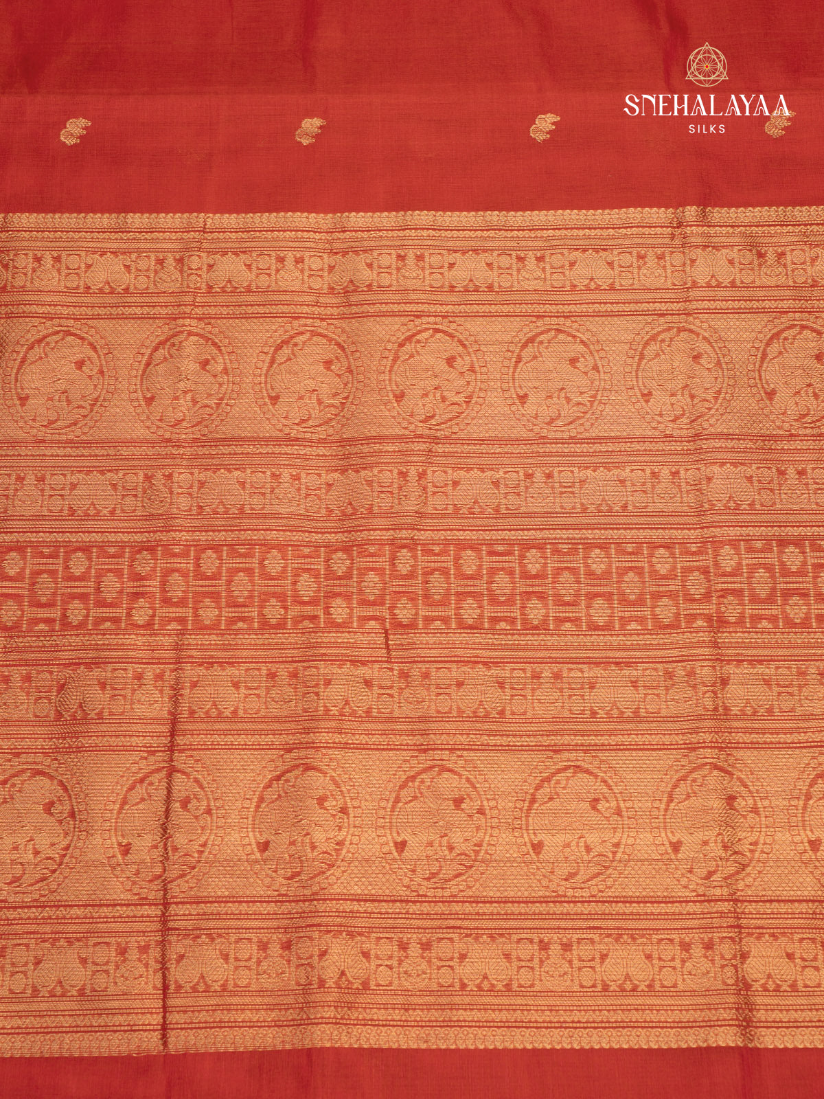 Orange Kanchi Silk Cotton Saree
