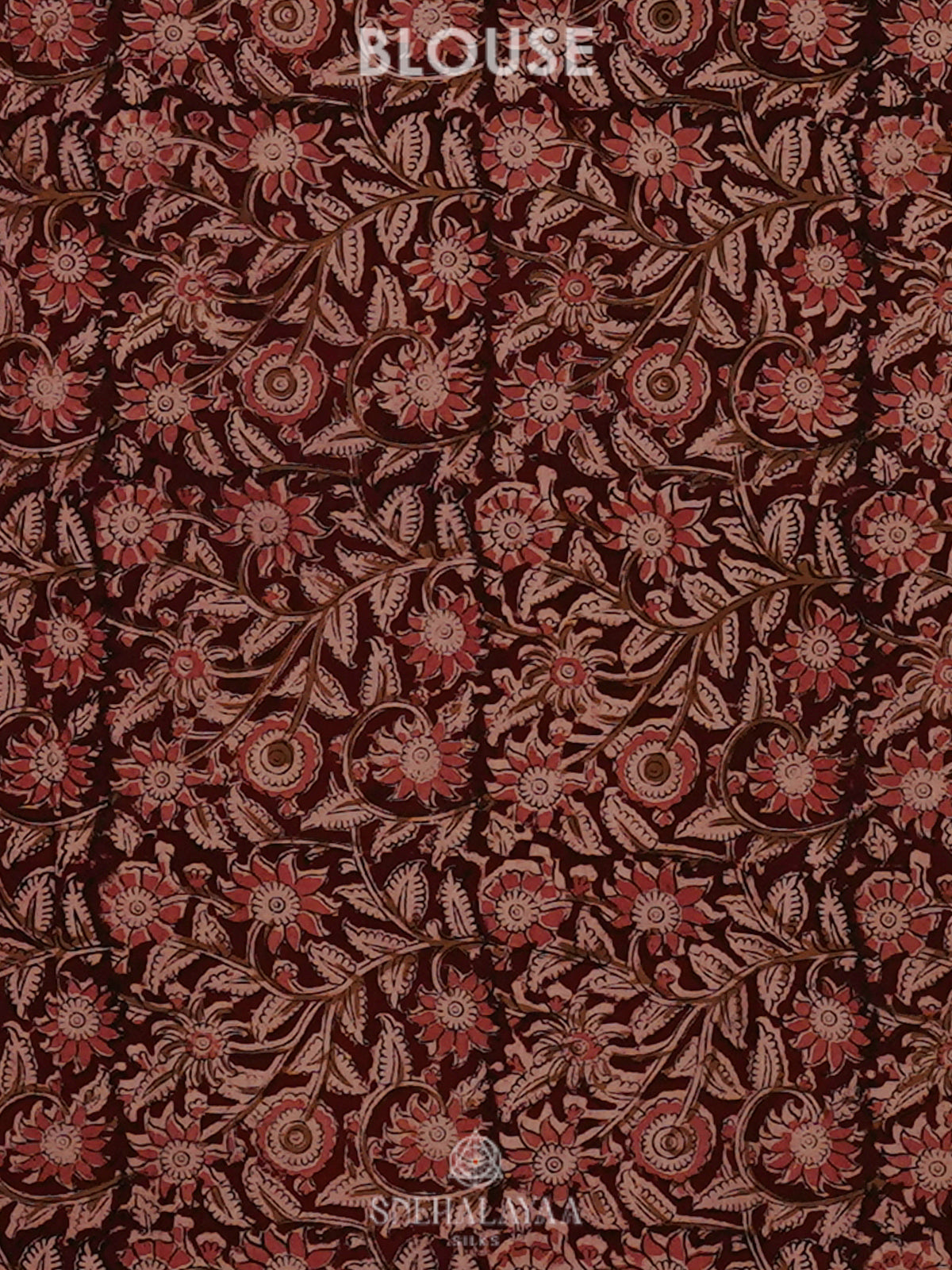 Maroon Printed Cotton Saree