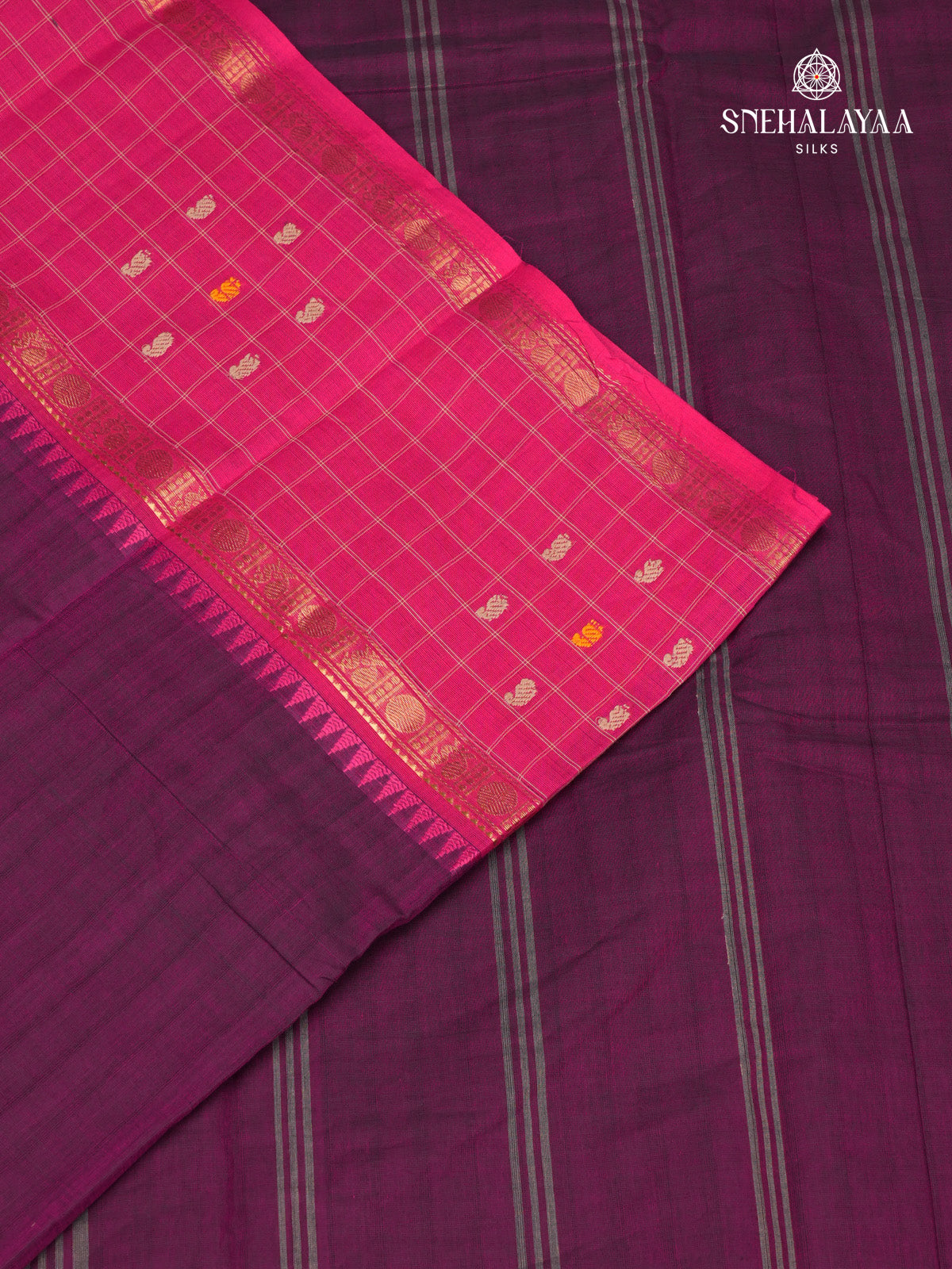Megenta Chettinad Cotton Saree