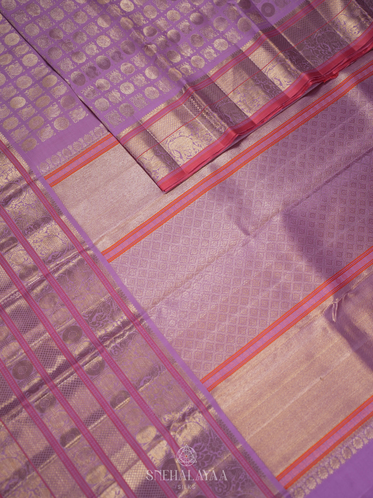 Lavender Kanjivaram Silk Saree