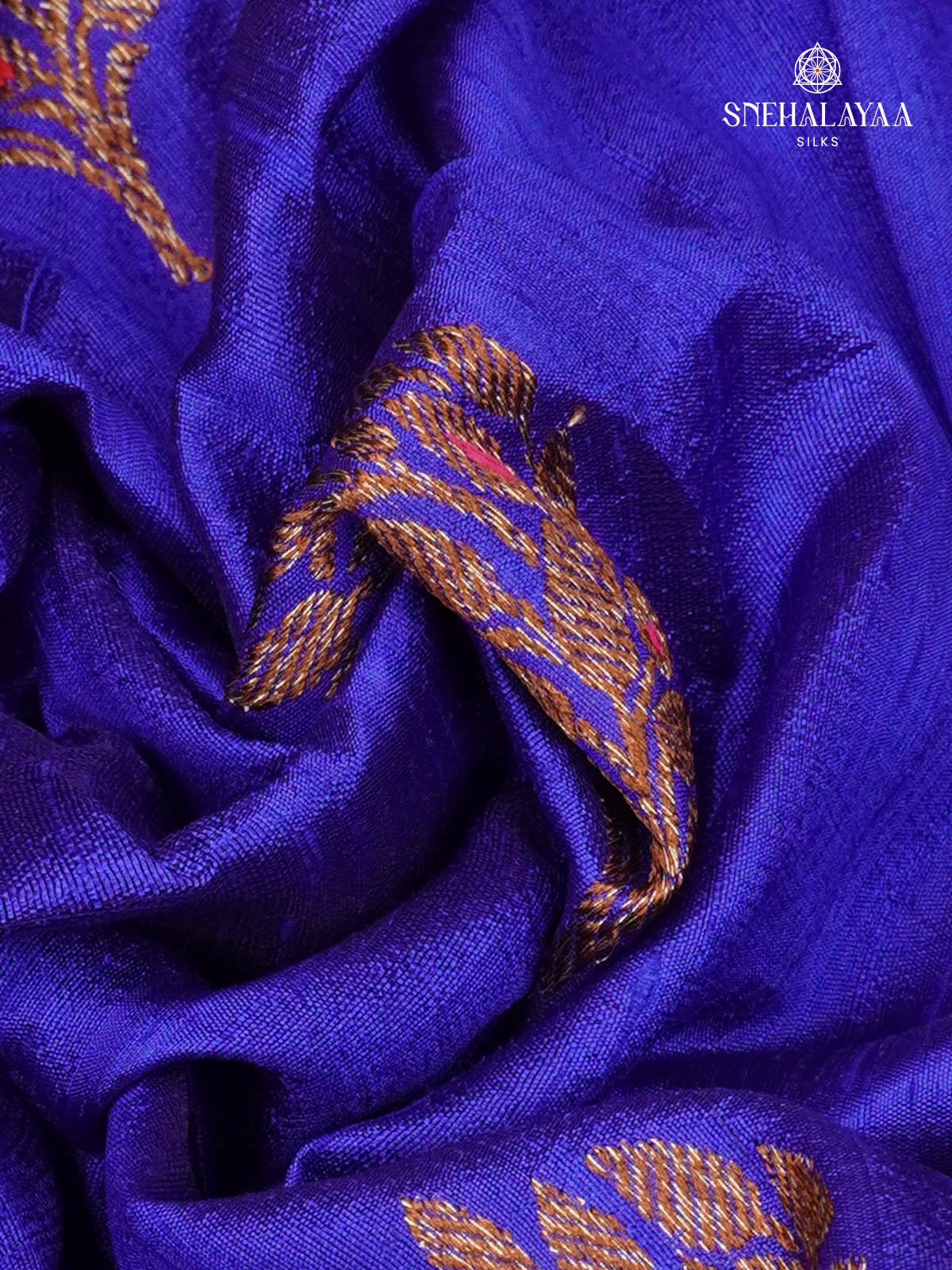 Rich Blue Banaras Raw Silk Saree