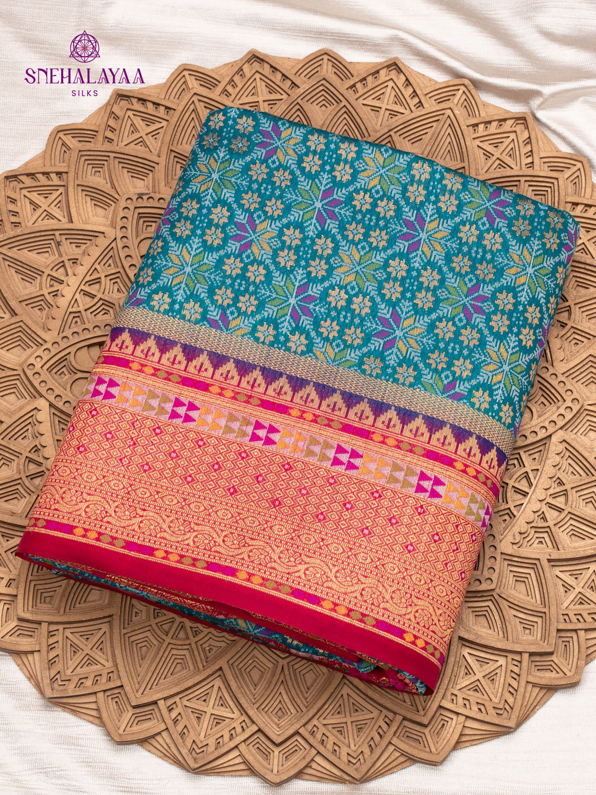 Blue Ikat Silk Saree