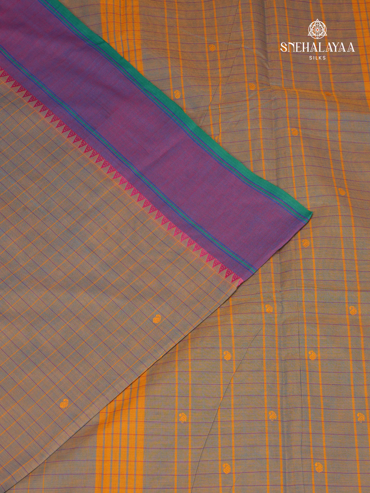 Grey Chettinad Cotton Saree