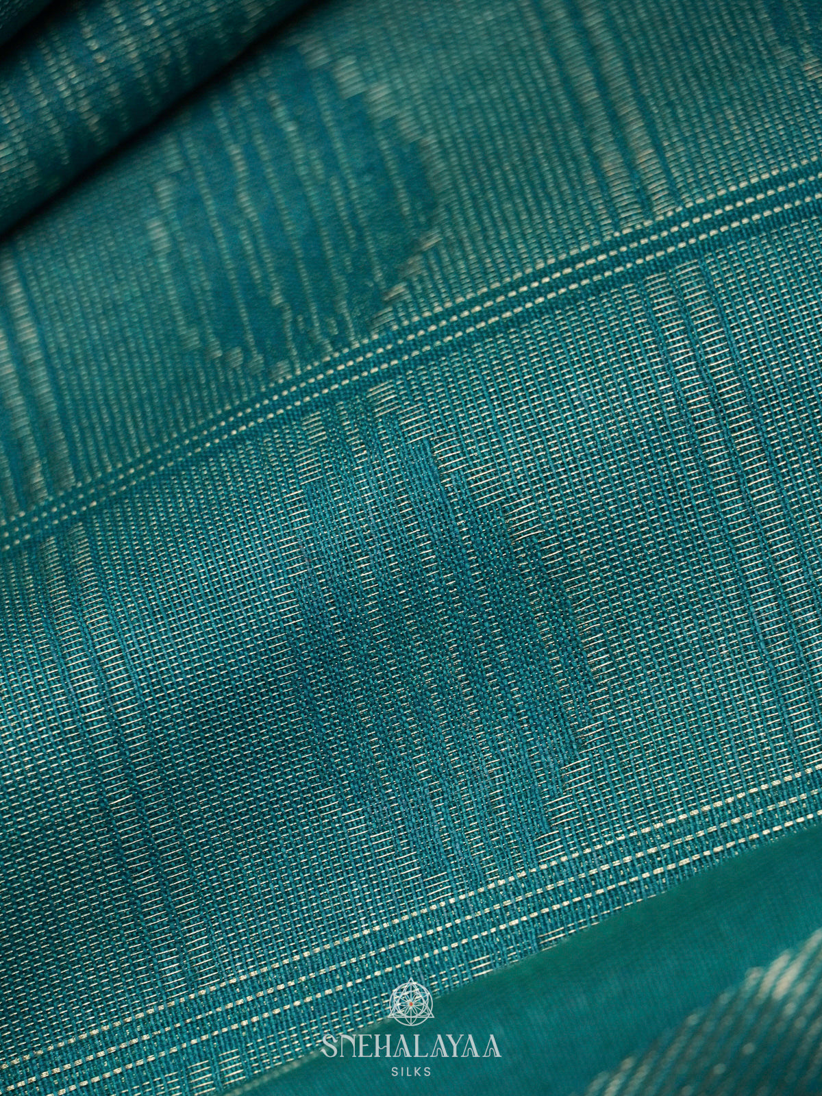 Teal Bamboo Silk Saree